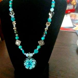 A hand beaded necklace